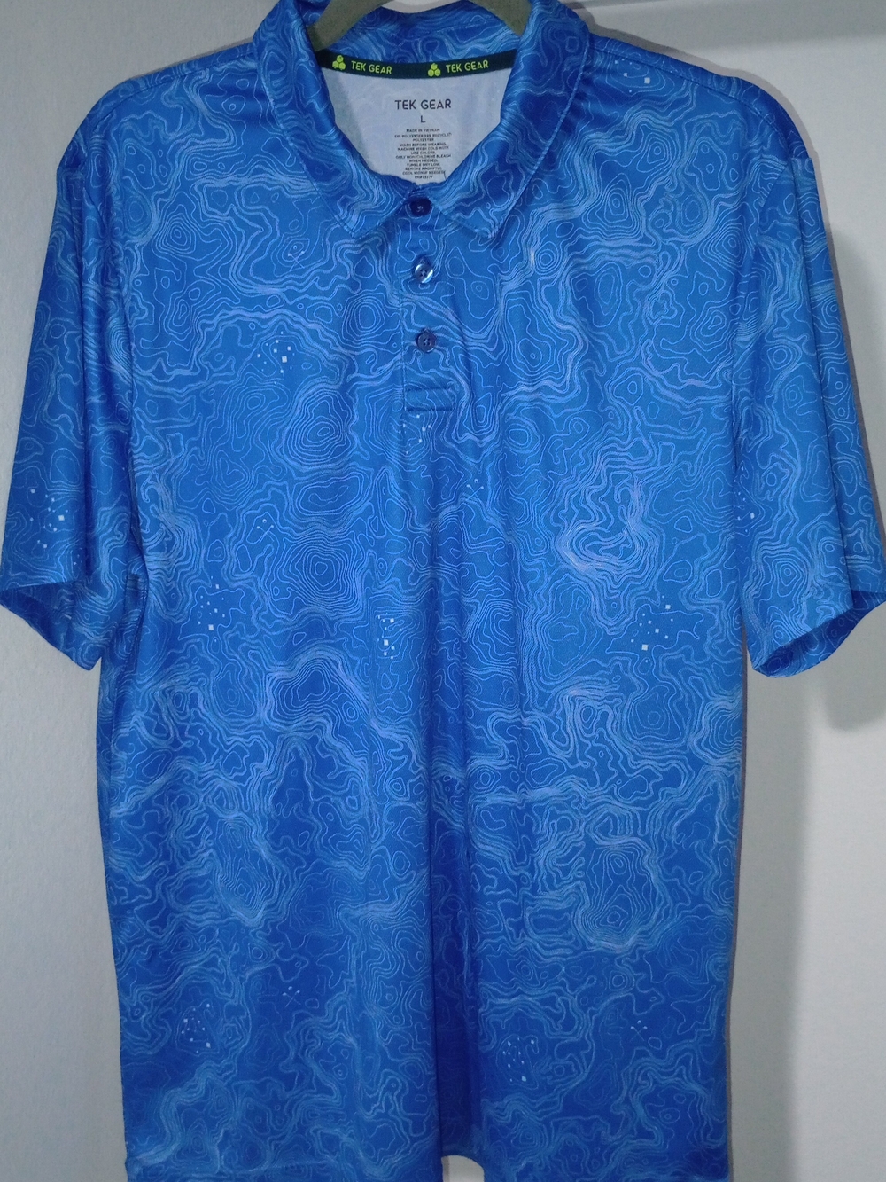 Tek Gear Dry-Tek Topographic Print Polo - Men's Large
